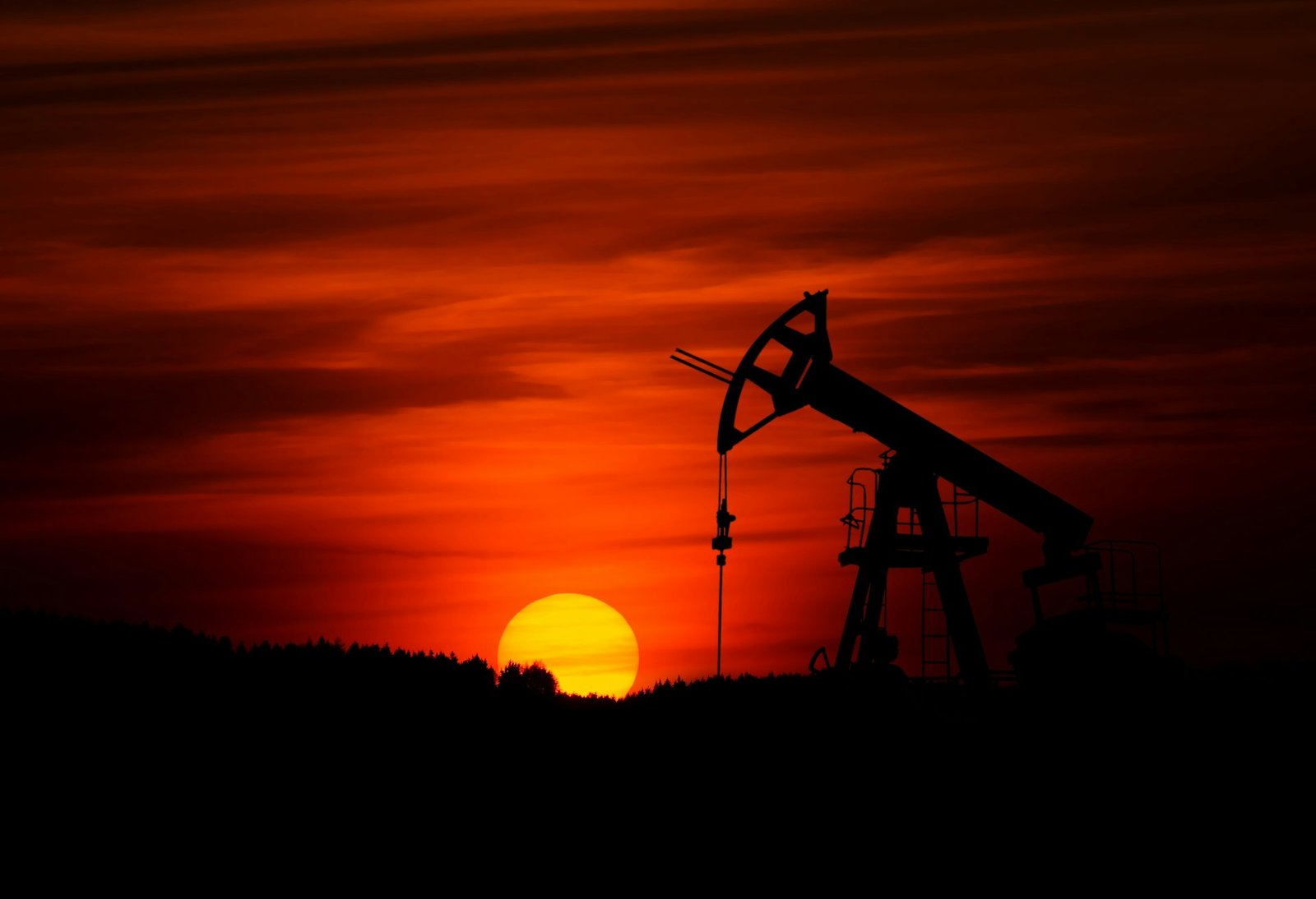 Oil refinery at dusk